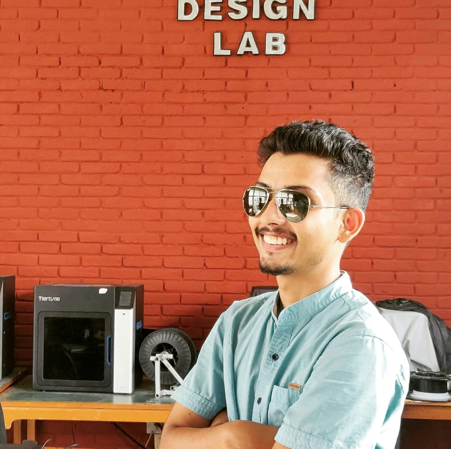 Abishek at the Design Lab, Kathmandu University