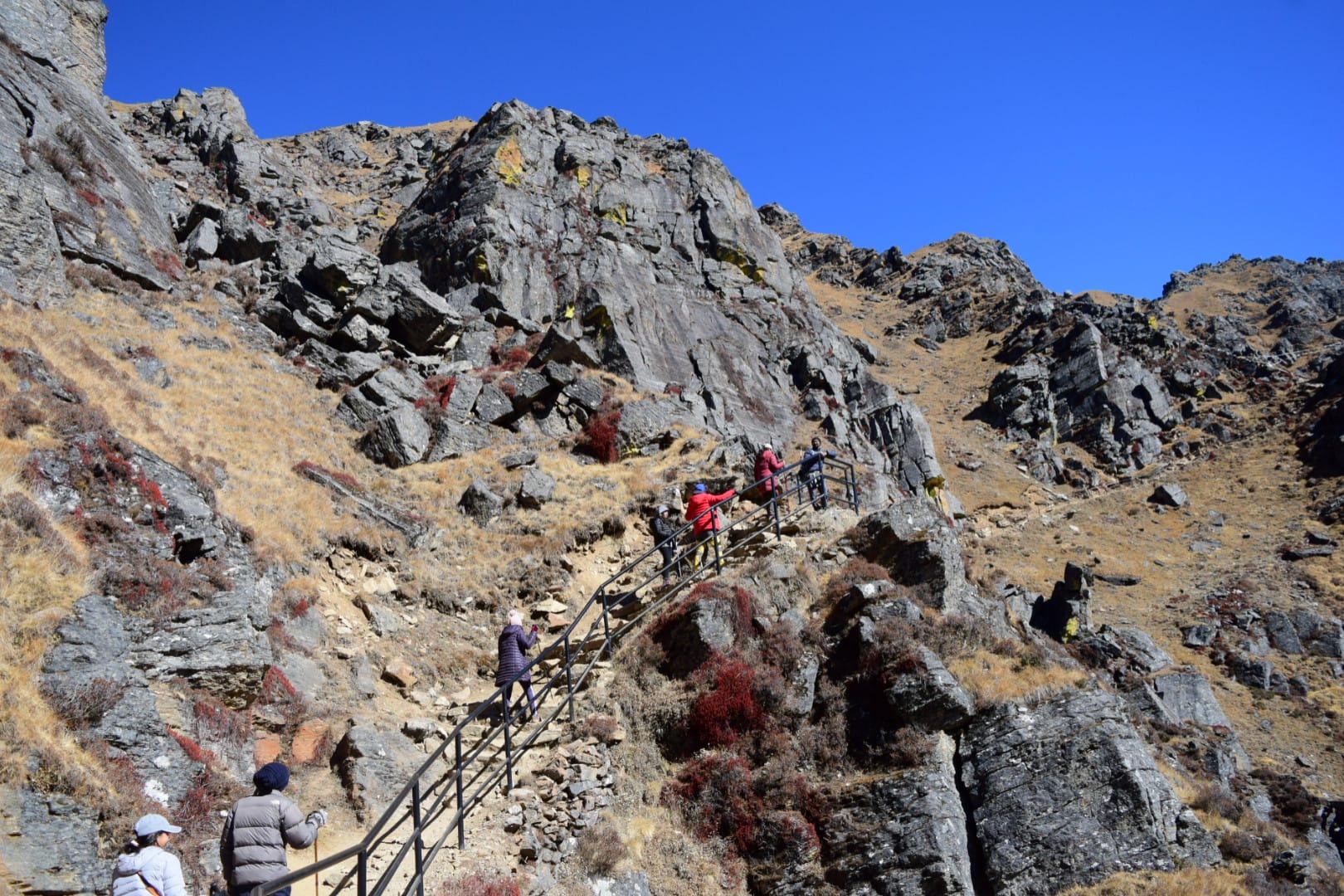 Stone stairs climbing up the trail